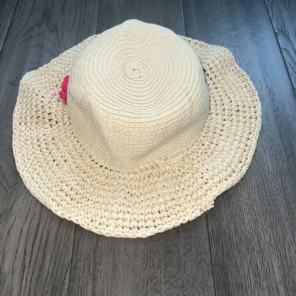 Koala kids floral floppy straw like beach hat